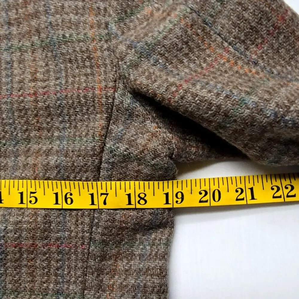 Vintage 911 Collection Wool Blazer Plaid Brown Mens Jacket 38R Classic